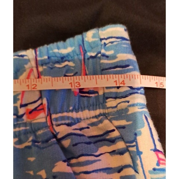 LILLY PULITZER Emora Knit Pant Small Sailboat Catamaran Blue Pink Print 008286 - Picture 9 of 14